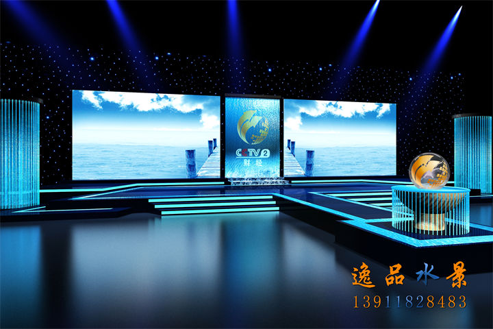 傳媒電視臺水幕墻流水景觀水系設(shè)計效果圖