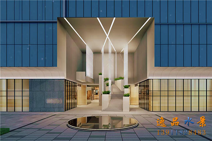 商場(chǎng)金屬網(wǎng)水幕流水景觀設(shè)計(jì)效果圖